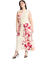 Maggy London Plus Size Floral-Print Maxi Dress