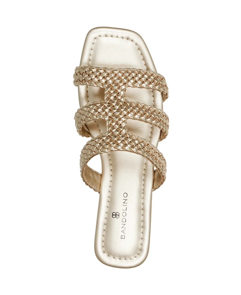 Bandolino Women's Sumer Woven Caged Flat Slide Sandals