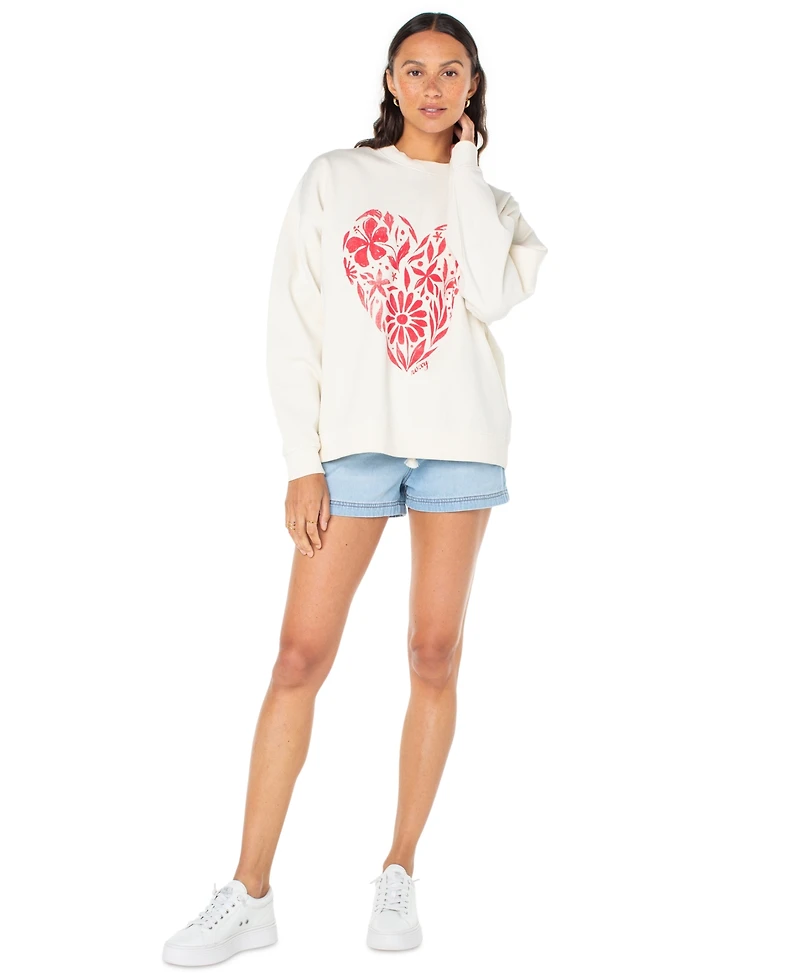 Roxy Juniors' Lineup Graphic Crewneck Sweatshirt