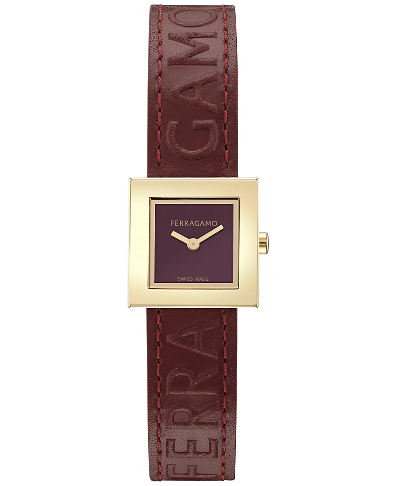 Ferragamo Women's Swiss Portrait Leather Strap Watch 20mm