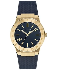 Ferragamo Men's Swiss Blue Polyurethane Strap Watch 41mm