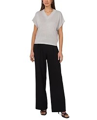 Vince Camuto Women's V-Neck Shine Short-Sleeve Sweater