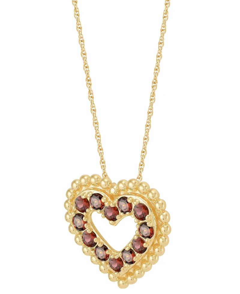 Macy's Amethyst (3/4 ct. t.w.) Heart Pendant Necklace in 14k Gold Over Sterling Silver, 16" + 2" extender (Also Available in Amethyst)