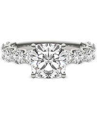 Charles & Colvard Moissanite Cushion Round Engagement Ring (3-1/2 ct. t.w. Diamond Equivalent) 14k White Gold