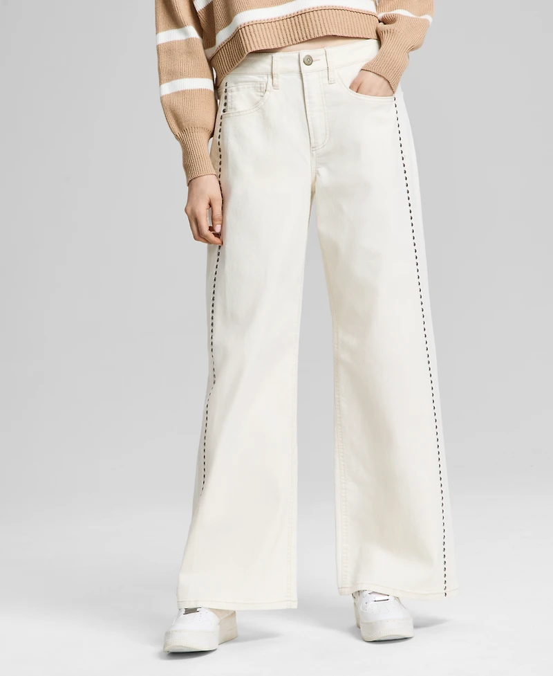 And Now This Women's Studded Wide-Leg Jeans, Exclusively at Macy's