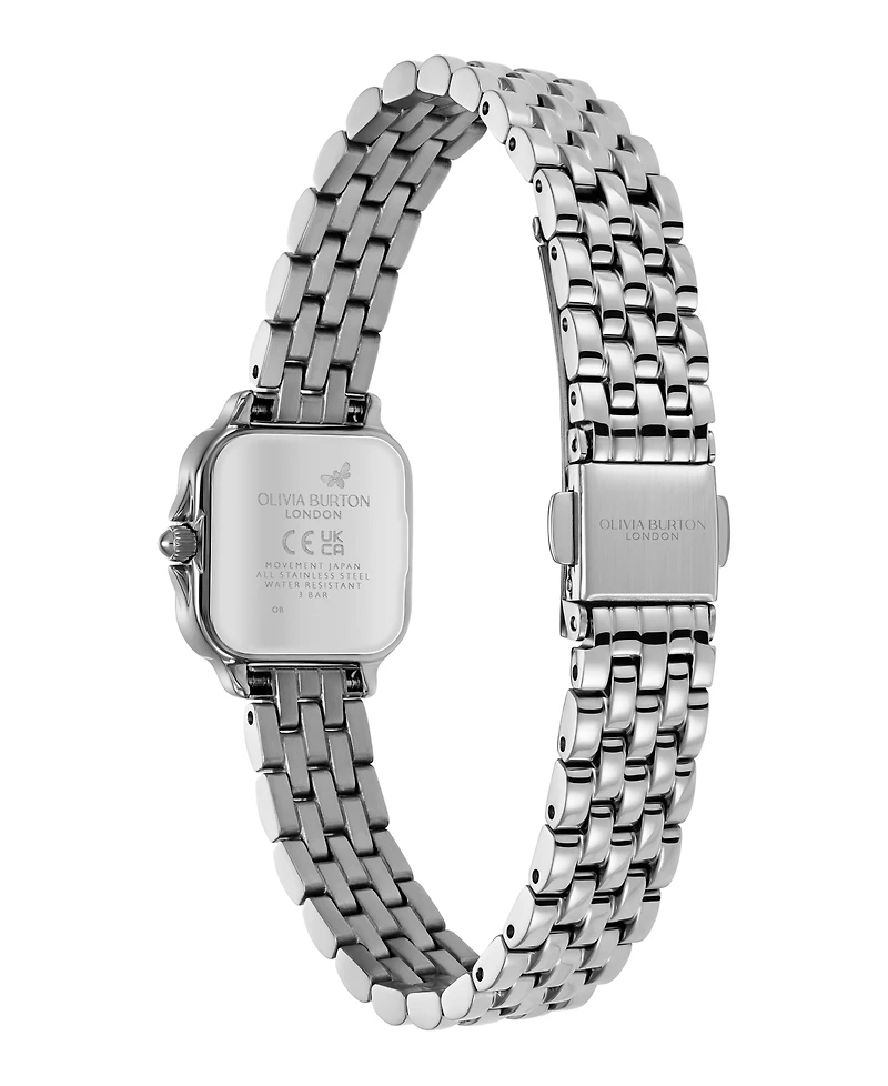 Olivia Burton Women's Grosvenor Mini Silver Tone Bracelet Watch, 20mm