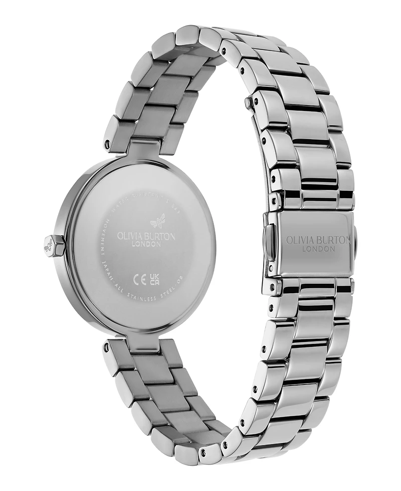 Olivia Burton Women's Dimension Silver Tone Bracelet Watch, 32mm
