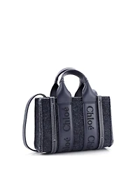Pre-Owned Chloe Mini Woody Tote Recycled Felt with Leather and Canvas