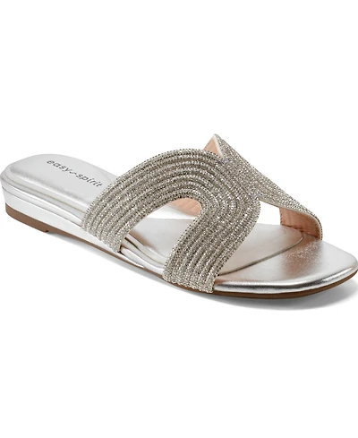 Easy Spirit Women's Colter Embellished Flat Slide Sandals