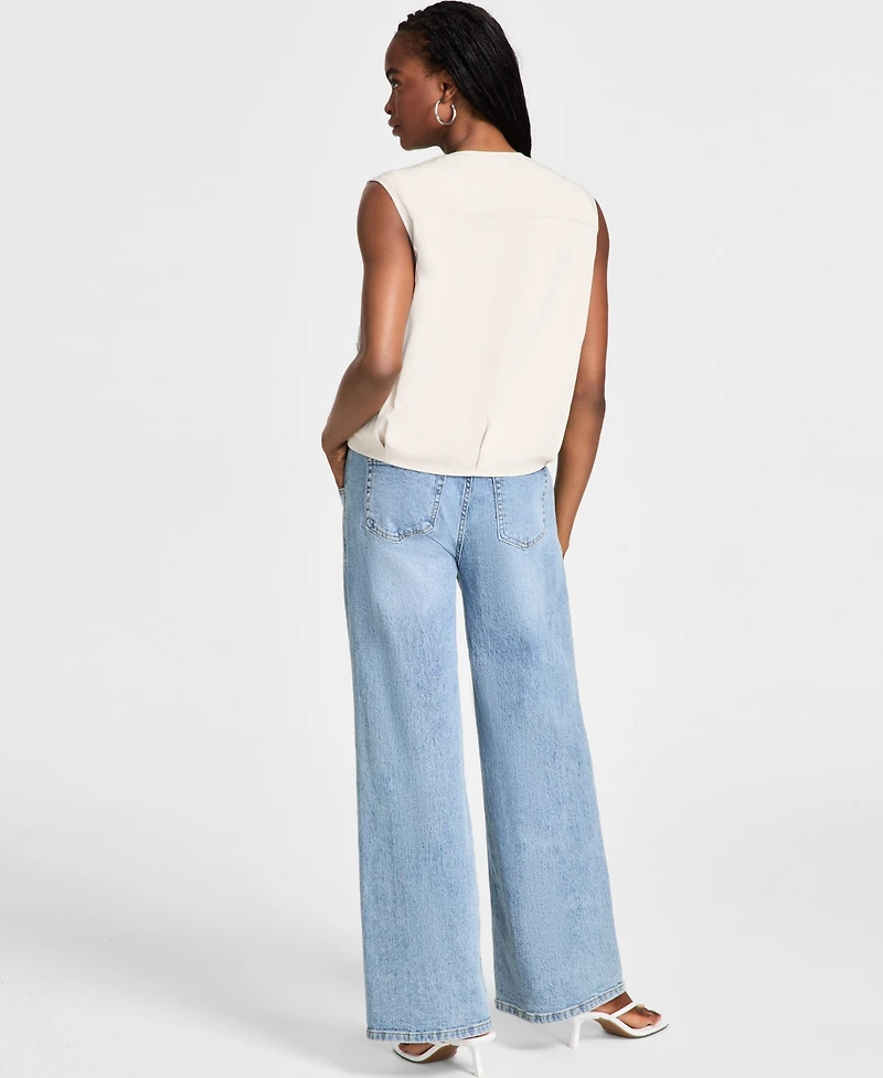Bar Iii Women's Bubble-Hem Cargo Vest, Exclusively at Macy's