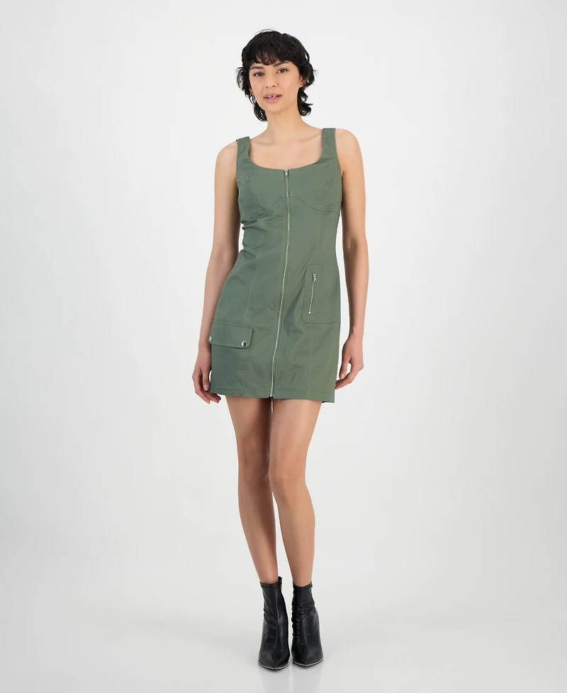 Bar Iii Women's Sleeveless Sweetheart Cargo Mini Dress, Exclusively at Macy's