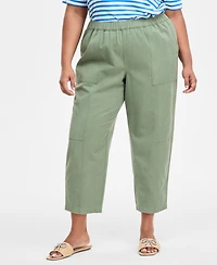 On 34th Trendy Plus Barrel-Leg Utility Pants, Exclusively at Macy's