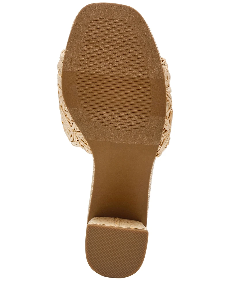 Dv Dolce Vita Women's Honey Raffia Block-Heel Dress Sandals