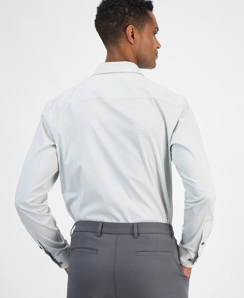 Alfani Men's Round Medallion Print Dress Shirt, Exclusively at Macy's