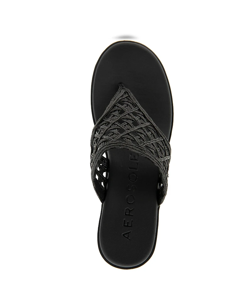 Aerosoles Women's Ivie Round Toe Wedge Sandals