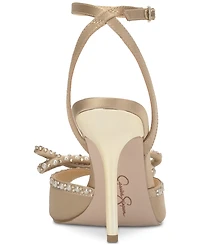 Jessica Simpson Women's Nolira Two-Piece Rhinestone Bow Dress Sandals