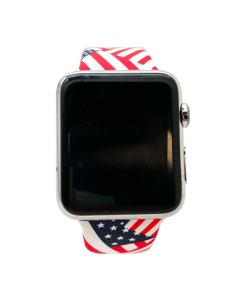 Olivia Pratt American Flag Printed Silicone Apple Watch Band