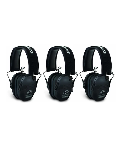 Walker's Razor Slim Electronic Shooting Muffs 3-Pack, Black