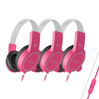 Mee audio KidJamz KJ35 (3 Pack) 3.5mm Kid's Headphones w/ Inline Microphone