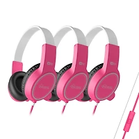 Mee audio KidJamz KJ35 (3 Pack) 3.5mm Kid's Headphones w/ Inline Microphone
