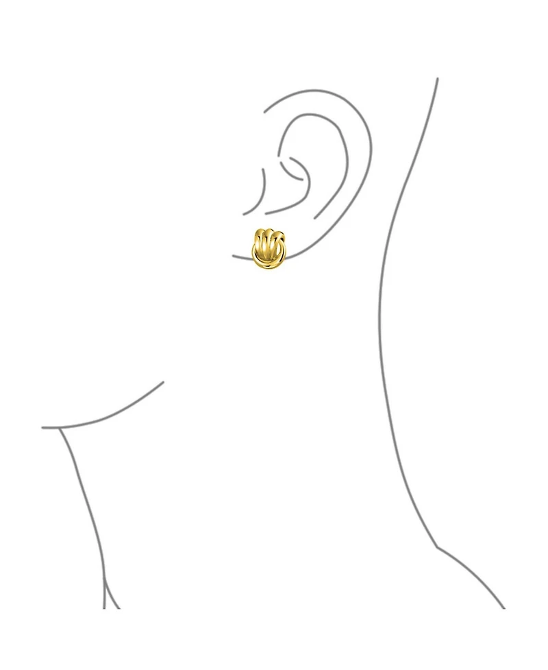 Bling Jewelry Fashion Rope Cable Love Knot Clip-On Earrings Silver Gold Tone Plated For Non-Pierced Ears