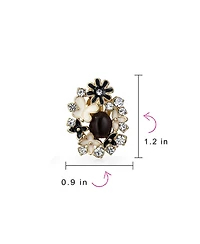 Bling Jewelry Green Pink Black Multi Color Button Style Clip-On Earrings Non-Pierced Ears
