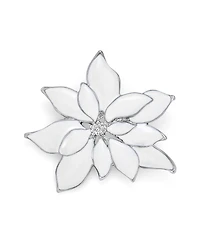 Bling Jewelry Large Statement Flower Holiday Brooch Pin Red Enamel Poinsettia Christmas Scarf