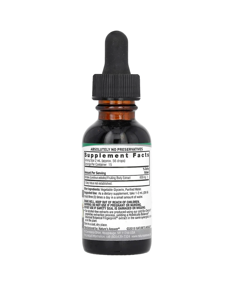Nature's Answer Shiitake Extract Alcohol-Free 1 350 mg