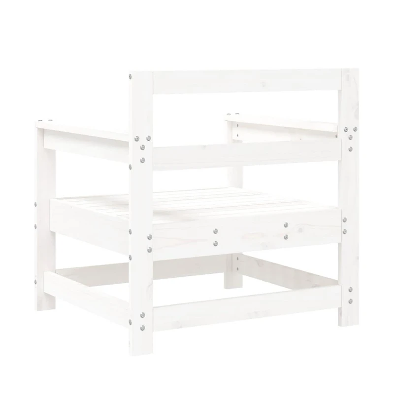 Patio Chairs 2 pcs White Solid Wood Pine