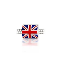 Bling Jewelry Red White Blue Union Jack Charm Bead Sterling Silver European Bracelet