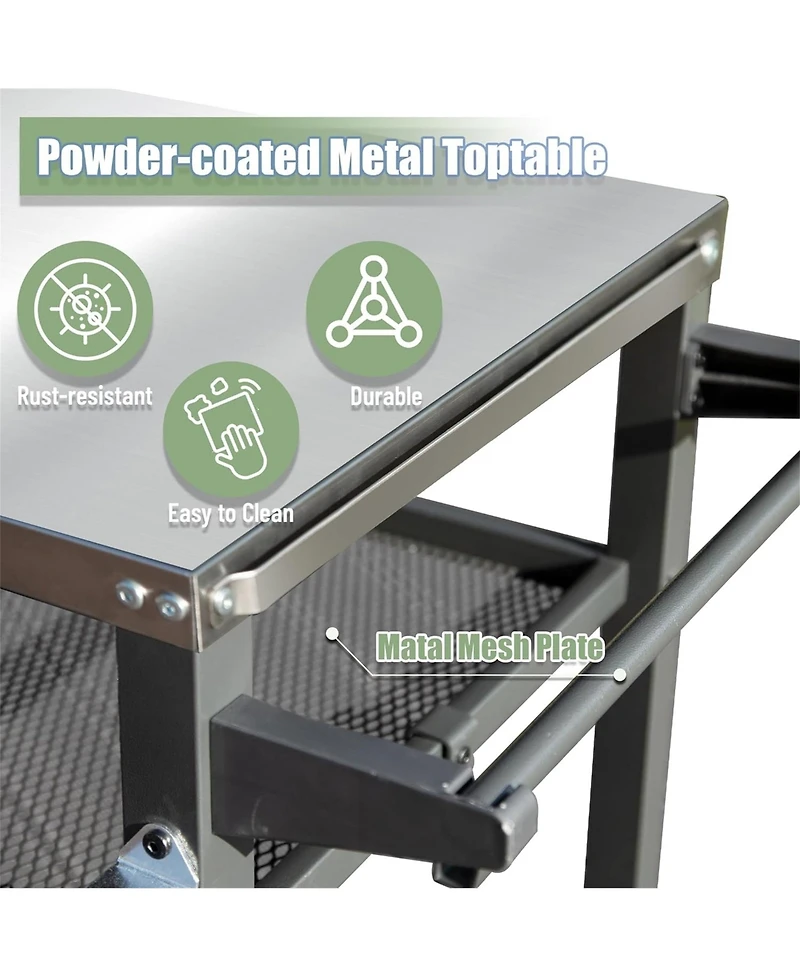 Mondawe 3-Shelf Outdoor Grill Table