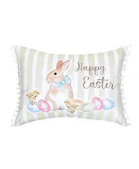 13" x 18" Spring "Happy Easter" Bunny Rabbit Eggs Duckling Chicks Accent Throw Pillow