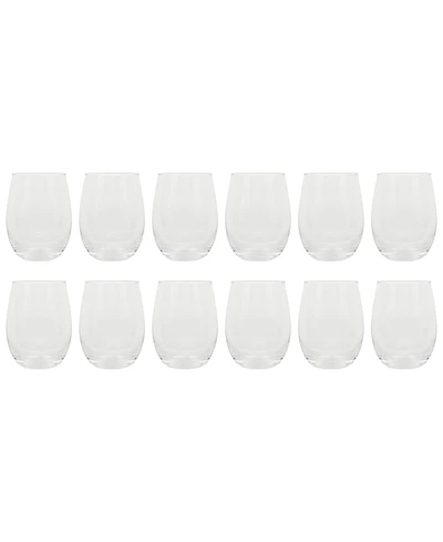 Gibson Home Bellini Glass 12 Piece All Purpose Stemless Red, White, Water, Beverage Glasses/Tumbler - Set of 12