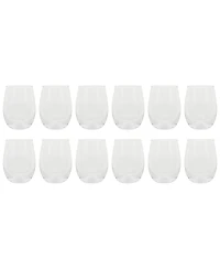 Gibson Home Bellini Glass 12 Piece All Purpose Stemless Red, White, Water, Beverage Glasses/Tumbler - Set of 12