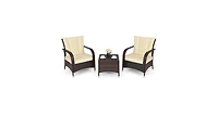 3PCS Outdoor Patio Rattan Wicker Furniture Set