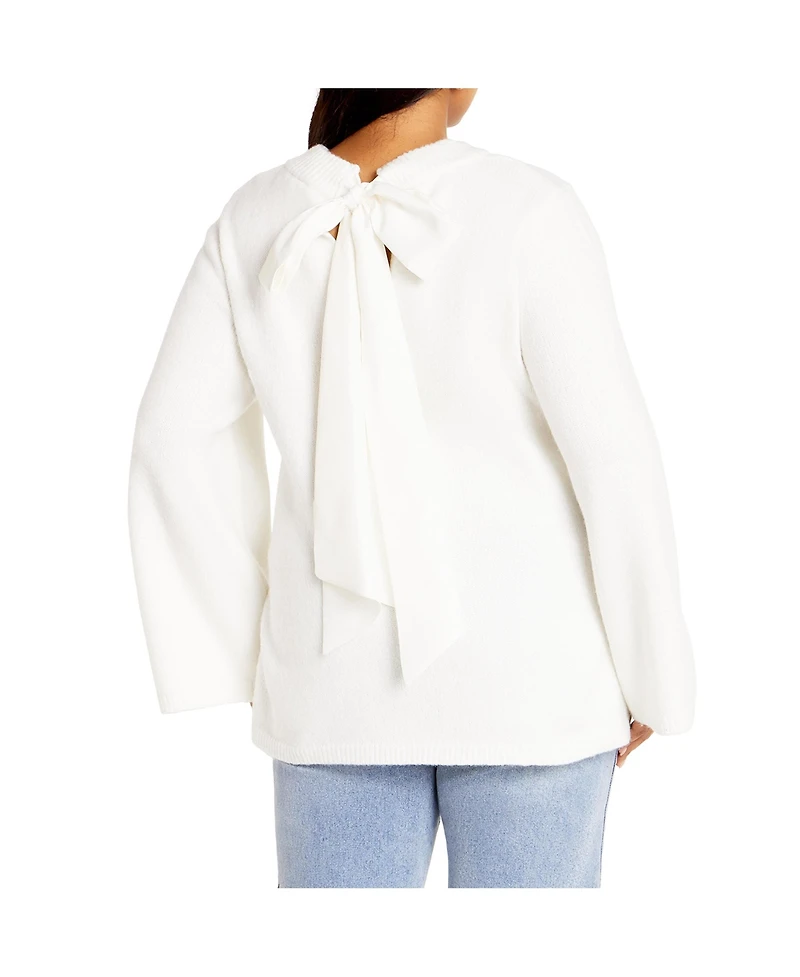 Plus Size Bow Back Sweater