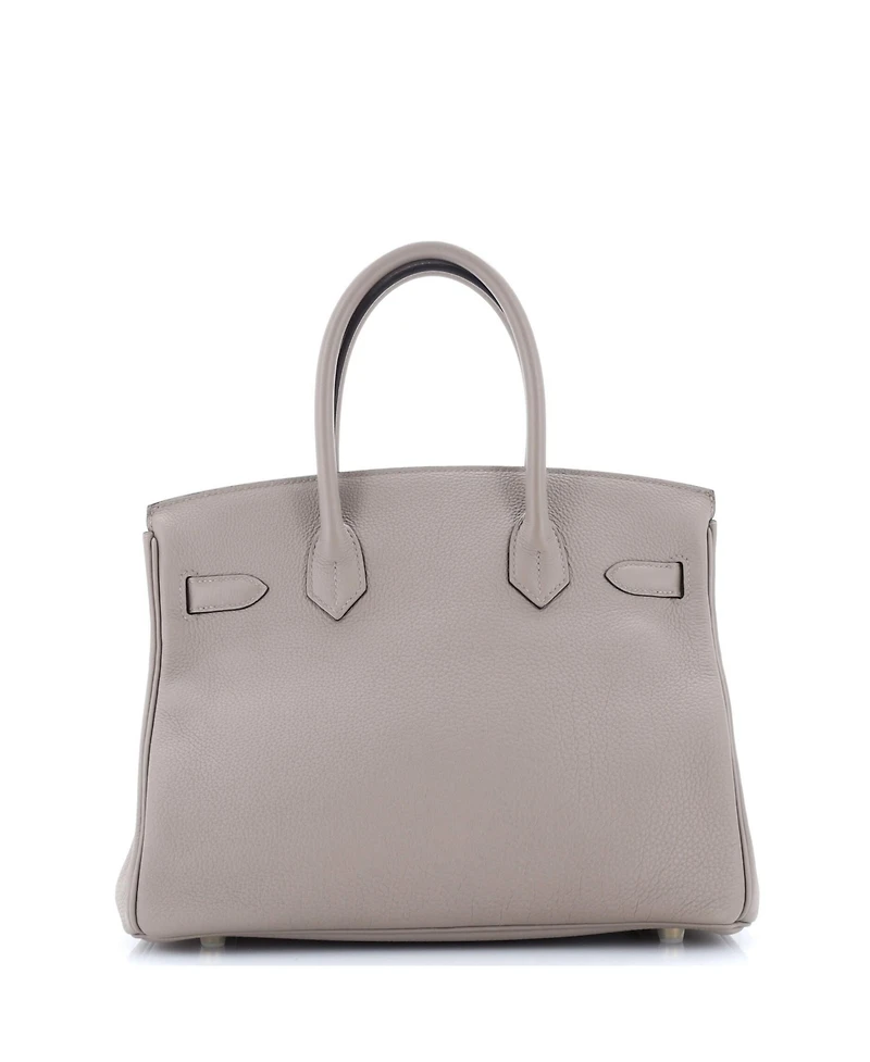Pre-Owned HERMES Birkin 30 Handbag Grey Togo with Gold Hardware