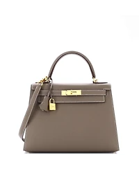 Pre-Owned HERMES Kelly 28 Handbag Epsom with Gold Hardware