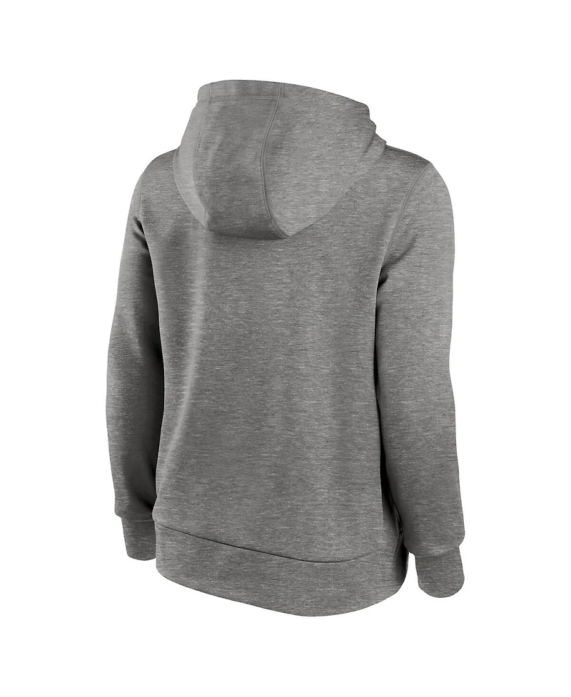 Nike Women's Heather Gray Philadelphia Eagles 2024 Nfc Champions Locker Room Trophy Collection Therma Fleece Pullover Hoodie