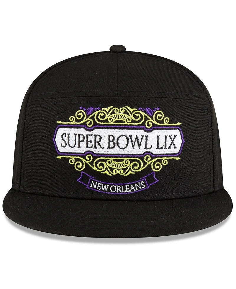 New Era Men's Black Philadelphia Eagles Super Bowl Lix Tarmac Split Panel 9FIFTY Snapback Hat