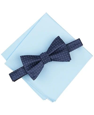 Alfani Men's Inari Dot Bow Tie & Solid Pocket Square Set, Exclusively at Macy's