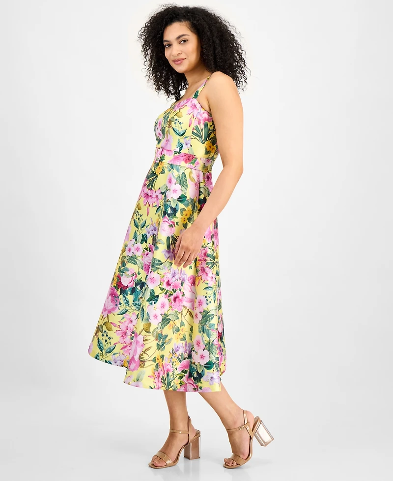 julia jordan Women's Floral-Print Fit & Flare Dress