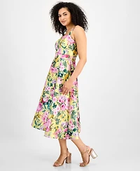 julia jordan Women's Floral-Print Fit & Flare Dress