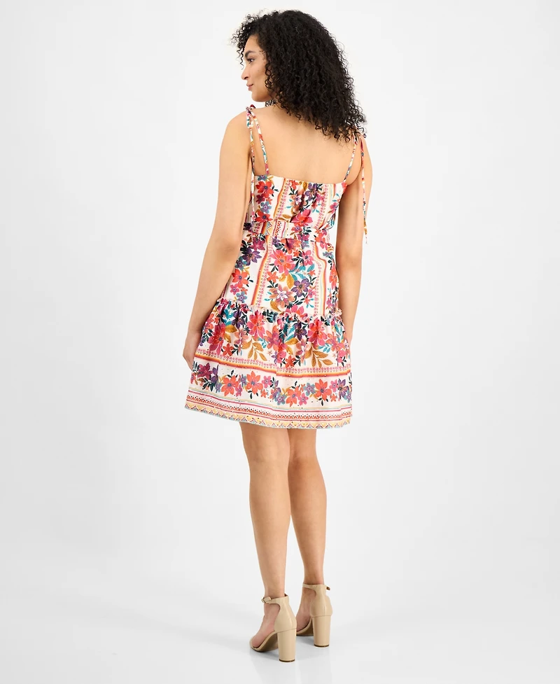 julia jordan Women's Floral-Print Tie-Strap Mini Dress