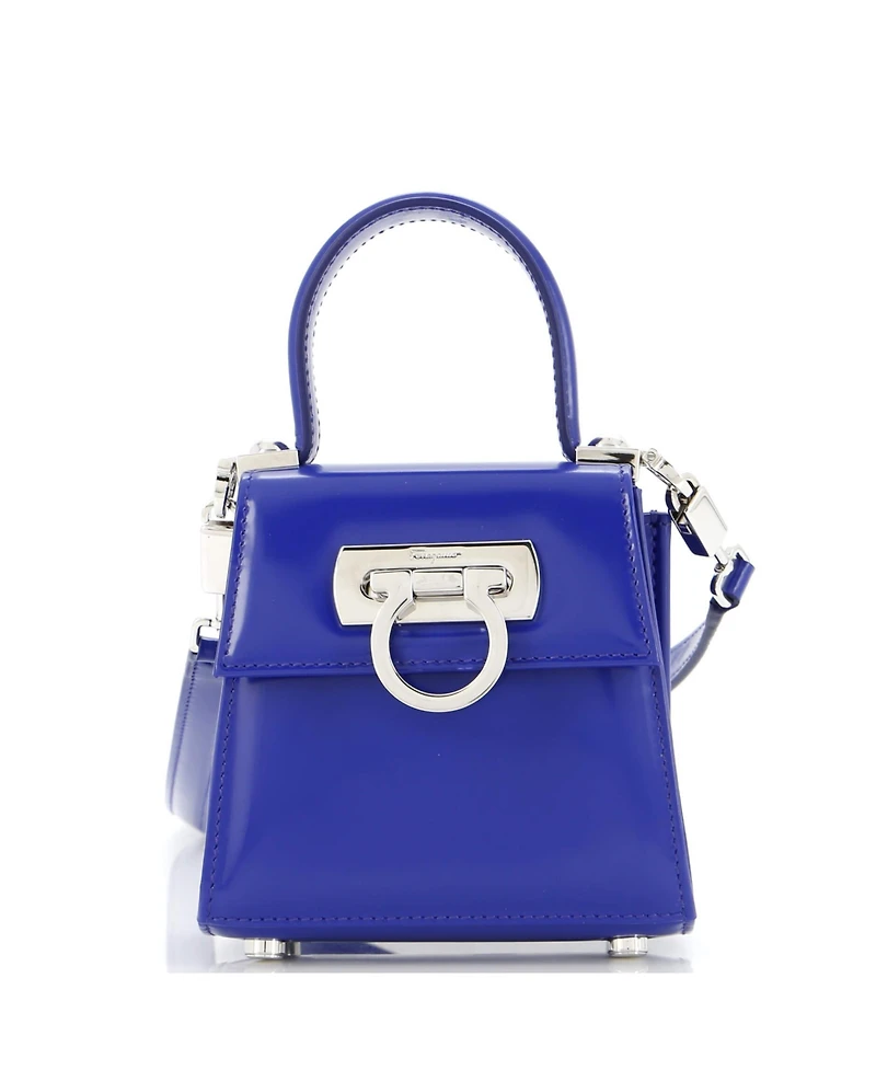 Pre-Owned Salvatore Ferragamo Xs Iconic Top Handle Bag Leather