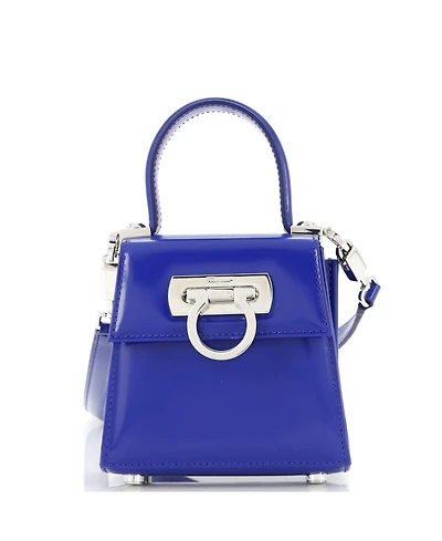 Pre-Owned Salvatore Ferragamo Xs Iconic Top Handle Bag Leather