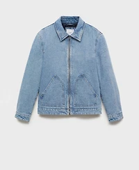 Mango Men's Quilted Denim Jacket