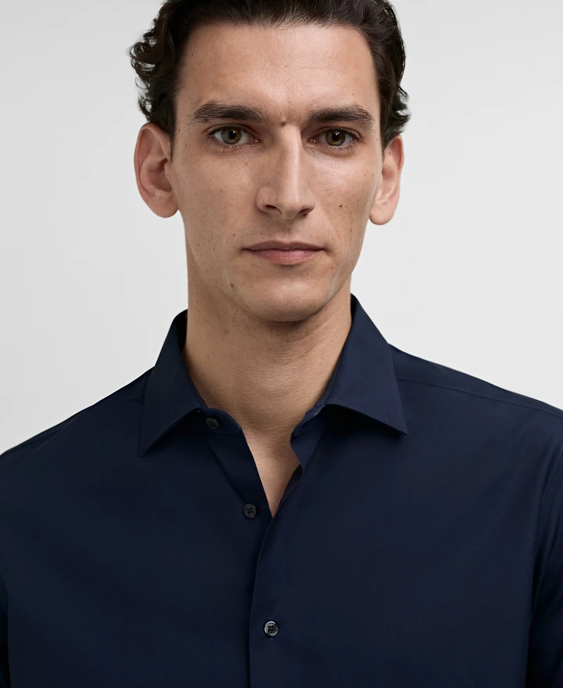 Mango Men's Slim-Fit Cotton Poplin Dress Shirt