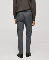 Mango Men's Regular-Fit Flannel Trousers