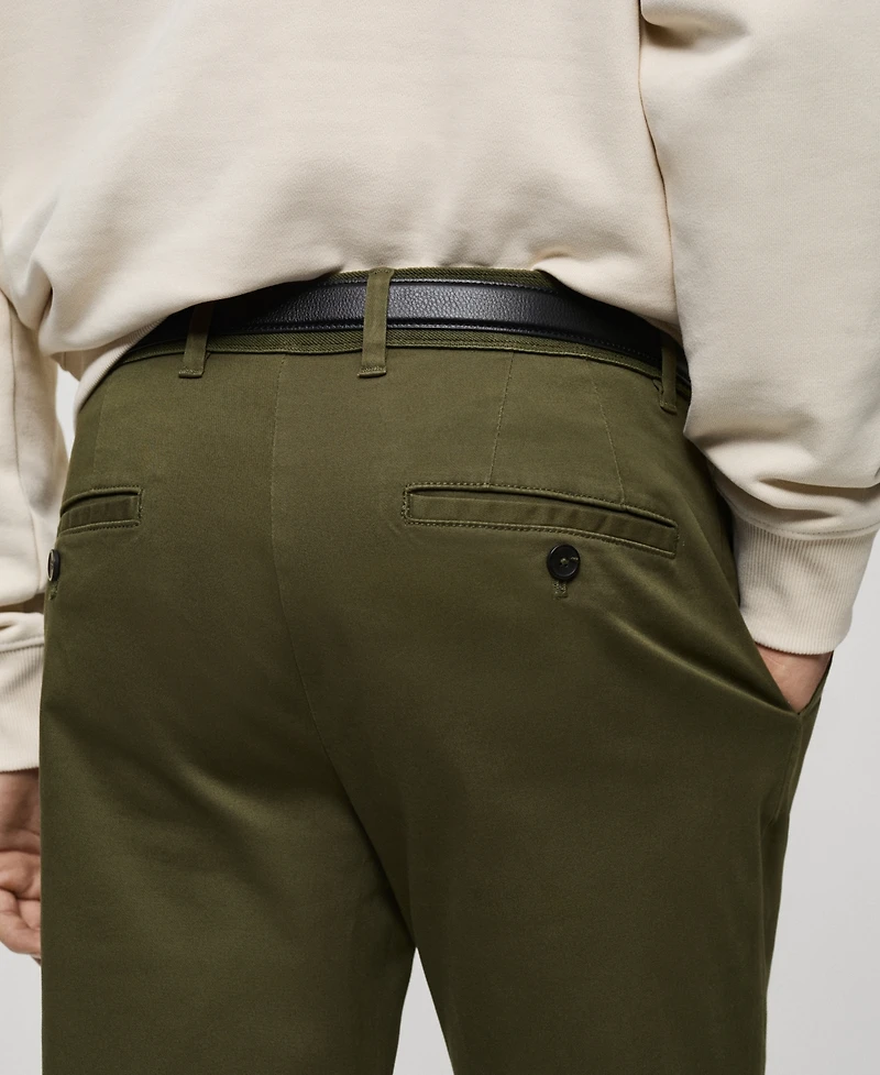 Mango Men's Slim-Fit Tapered Crop Chino Pants